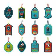 Valentineâs Day tag banner flat design background set eps10 N4