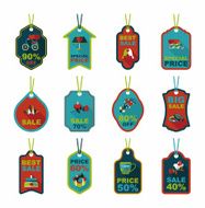 Valentineâs Day tag banner flat design background set eps10 N6