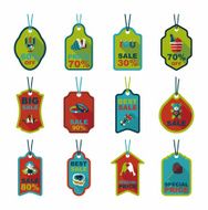 Valentineâs Day tag banner flat design background set eps10 N10