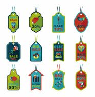 Valentineâs Day tag banner flat design background set eps10 N11