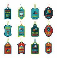 Valentineâs Day tag banner flat design background set eps10 N12