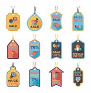 Valentineâs Day tag banner flat design background set eps10 N13