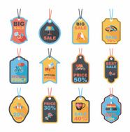 Valentineâs Day tag banner flat design background set eps10 N14