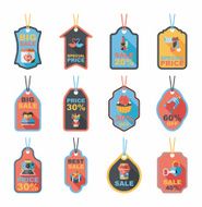 Valentineâs Day tag banner flat design background set eps10 N15