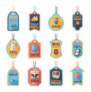 Valentineâs Day tag banner flat design background set eps10 N16