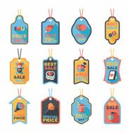 Valentineâs Day tag banner flat design background set eps10 N18