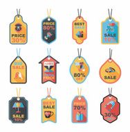 Valentineâs Day tag banner flat design background set eps10 N19