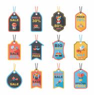 Valentineâs Day tag banner flat design background set eps10 N20
