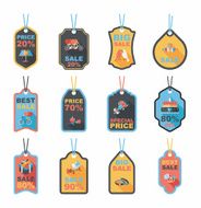 Valentineâs Day tag banner flat design background set eps10 N22