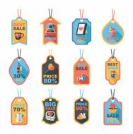 Valentineâs Day tag banner flat design background set eps10 N23