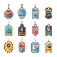 Valentineâs Day tag banner flat design background set eps10 N24