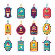 Valentineâs Day tag banner flat design background set eps10 N25