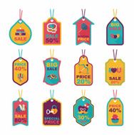 Valentineâs Day tag banner flat design background set eps10 N26
