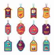 Valentineâs Day tag banner flat design background set eps10 N27