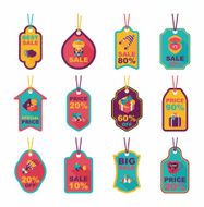 Valentineâs Day tag banner flat design background set eps10 N28