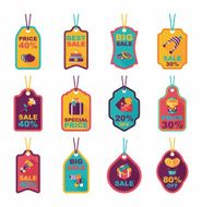 Valentineâs Day tag banner flat design background set eps10 N31