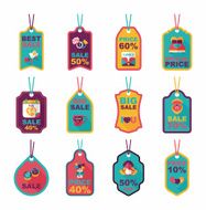 Valentineâs Day tag banner flat design background set eps10 N32