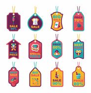 Valentineâs Day tag banner flat design background set eps10 N33