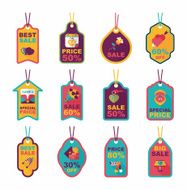 Valentineâs Day tag banner flat design background set eps10 N35