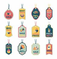 Valentineâs Day tag banner flat design background set eps10 N38