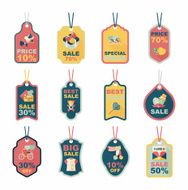 Valentineâs Day tag banner flat design background set eps10 N39