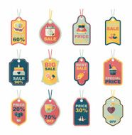 Valentineâs Day tag banner flat design background set eps10 N40