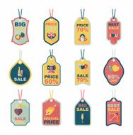 Valentineâs Day tag banner flat design background set eps10 N41