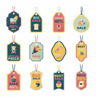 Valentineâs Day tag banner flat design background set eps10 N42