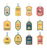 Valentineâs Day tag banner flat design background set eps10 N43