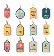 Valentineâs Day tag banner flat design background set eps10 N45