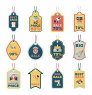 Valentineâs Day tag banner flat design background set eps10 N47