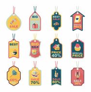 Valentineâs Day tag banner flat design background set eps10 N48