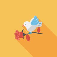 Valentine's Day lover bird flat icon with long shadow eps10 N57