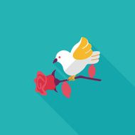 Valentine's Day lover bird flat icon with long shadow eps10 N58