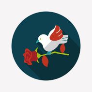 Valentine's Day lover bird flat icon with long shadow eps10 N61