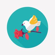 Valentine's Day lover bird flat icon with long shadow eps10 N62