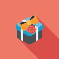 Valentine&#039;s Day present flat icon with long shadow eps10 N59