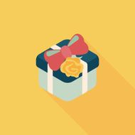 Valentine&#039;s Day present flat icon with long shadow eps10 N62