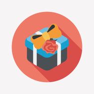 Valentine&#039;s Day present flat icon with long shadow eps10 N63