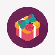 Valentine&#039;s Day present flat icon with long shadow eps10 N65
