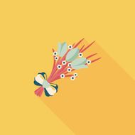 Valentine's Day flower flat icon with long shadow eps10 N49