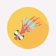 Valentine's Day flower flat icon with long shadow eps10 N53