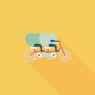 Valentine's Day love heart couple riding bicycle flat icon with N4