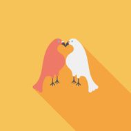 Valentine's Day lover bird flat icon with long shadow eps10 N64