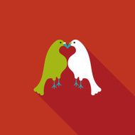 Valentine's Day lover bird flat icon with long shadow eps10 N65