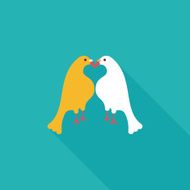 Valentine's Day lover bird flat icon with long shadow eps10 N66