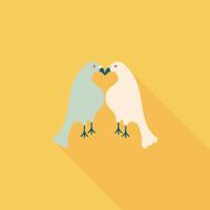Valentine's Day lover bird flat icon with long shadow eps10 N67