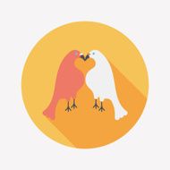 Valentine's Day lover bird flat icon with long shadow eps10 N68