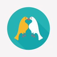 Valentine's Day lover bird flat icon with long shadow eps10 N70