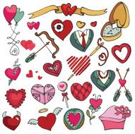 Valentine&#039;s day love wedding hearts decor elements set N2